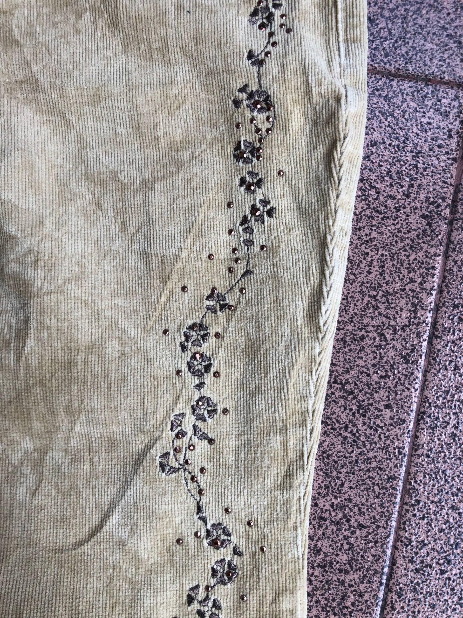 If Six Was Nine An Side Flared Bootcut Corduroy Floral embroidery Like Lgb Size US 29 - 5 Thumbnail