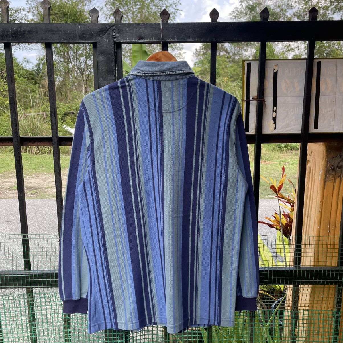 Guess 🔥Vintage 90s GUESS Denim Colllar Stiped Polos Shirts Size US M / EU 48-50 / 2 - 2 Thumbnail