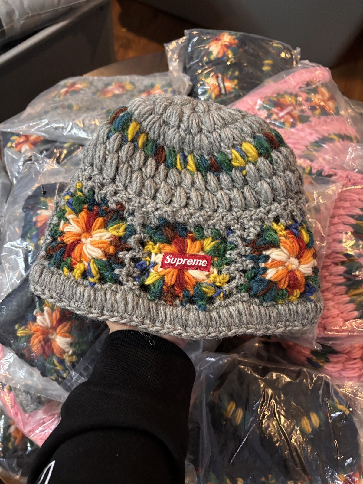 NEW SUPREME CROCHET BEANIE “GREY”