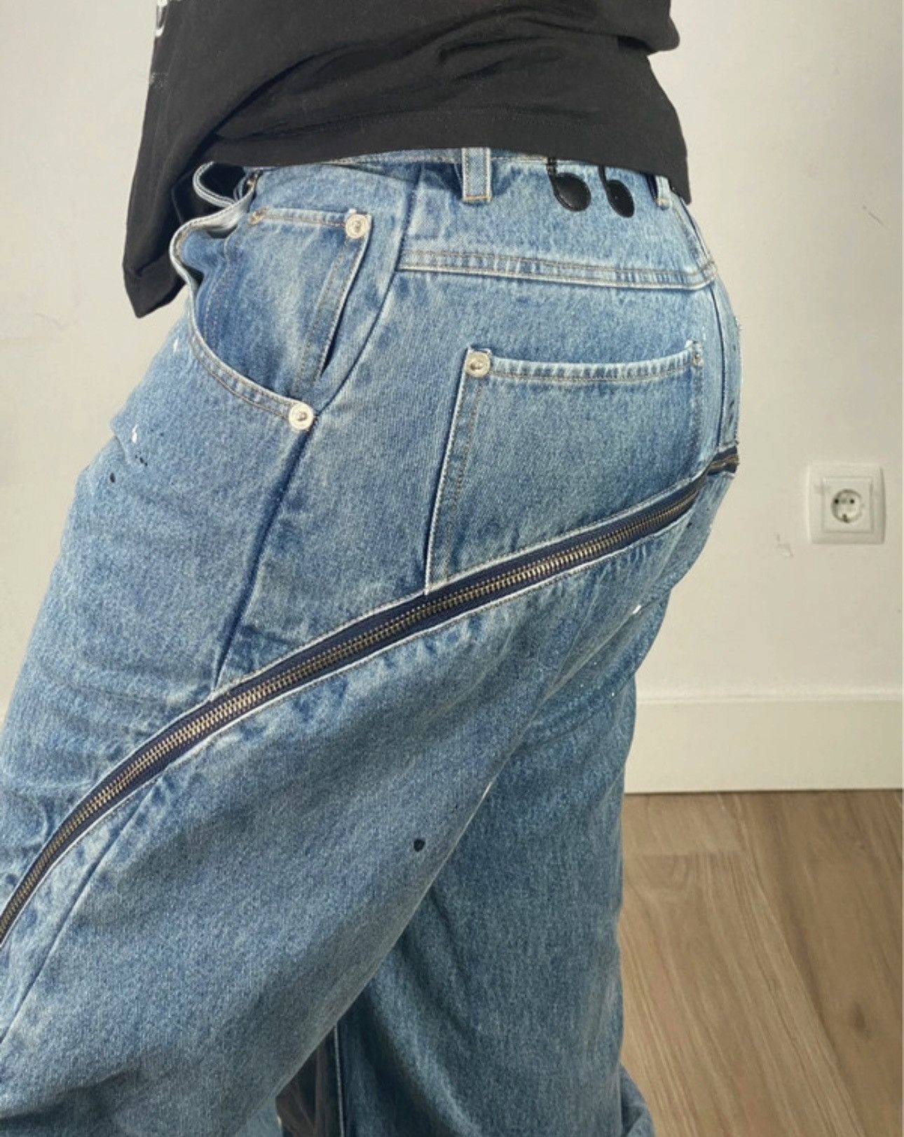 Japanese Brand Paynestar Heroin Zip Baggy Flared Denim Pants Bolan Size US 32 / EU 48 - 7 Thumbnail
