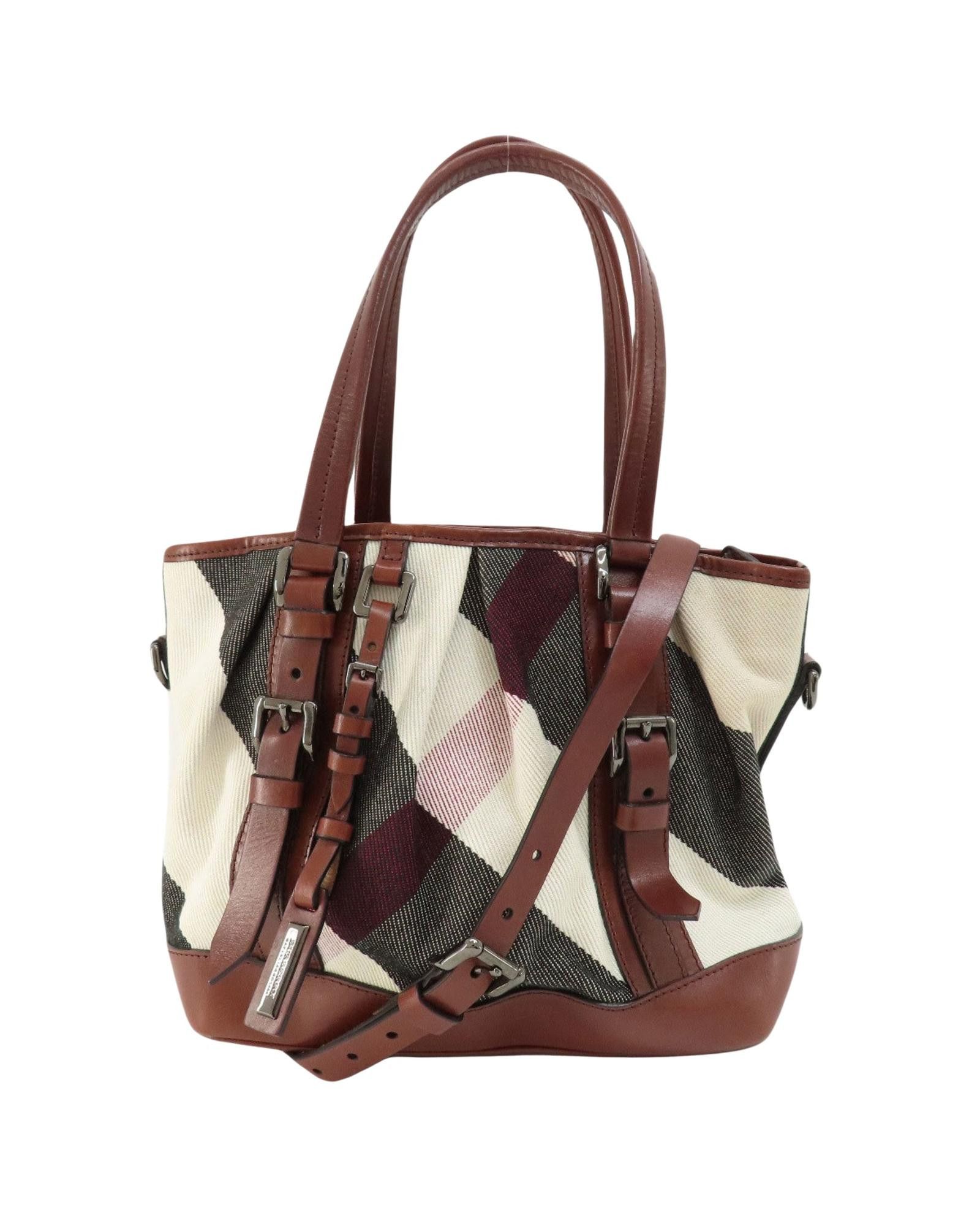 image of Practical And Elegant Burberry Canvas Bag in Brown, Women's