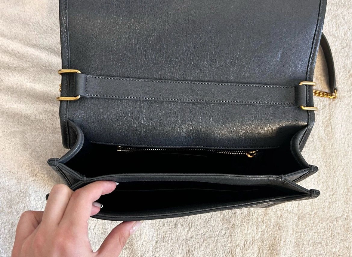 Saint Laurent Paris Saint Laurent Becky Bag - Stormy Grey / Gold Size ONE SIZE - 6 Thumbnail