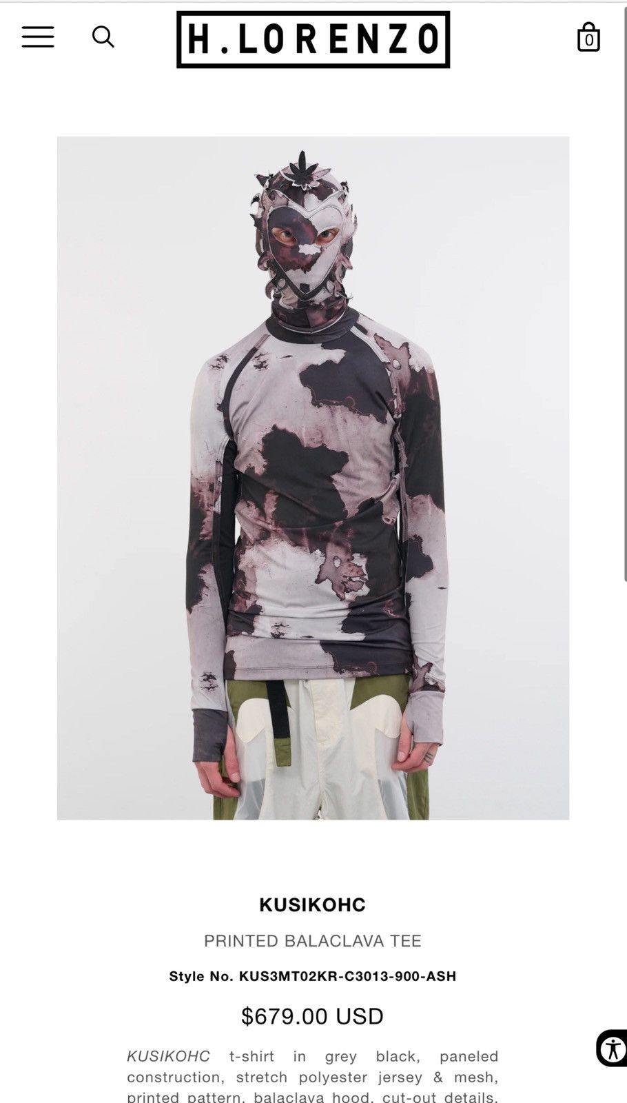 Kusikohc KUSIKOHC Printed Balaclava Long Sleeve Tee Size US L / EU 52-54 / 3 - 11 Thumbnail