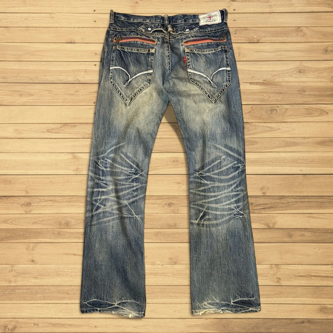 Affliction 🔥🇯🇵 Japanese Distressed Genoese Multi Pocket Denim Size US 34 / EU 50 - 2 Thumbnail