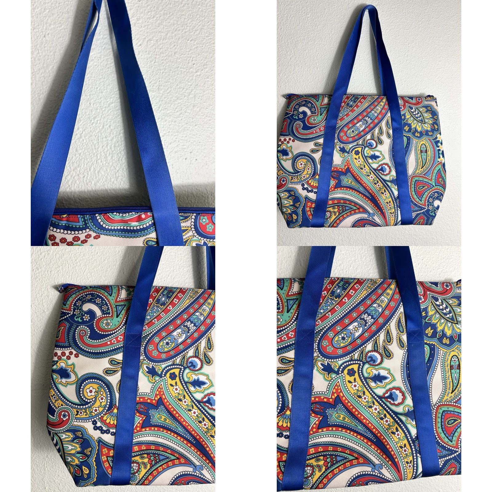 Vera Bradley Vera Bradley Color Tote Bag Marina Paisley Pattern Insulated 14.5x14x6 Multicolor Tote Unisex Adults Polyester Womens/Mens Size ONE SIZE - 8 Thumbnail
