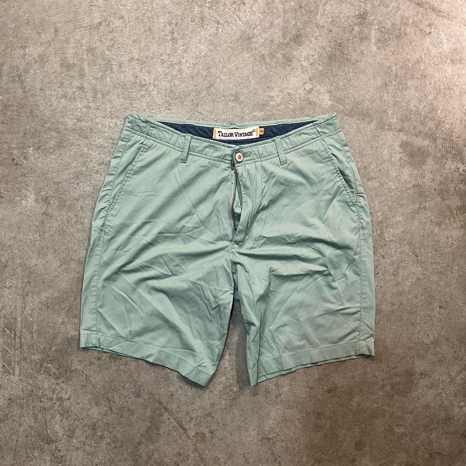 Other Slim Fit Stretch Waist Tailer Vintage Green Chino Shorts Size US 30 / EU 46 - 1 Thumbnail