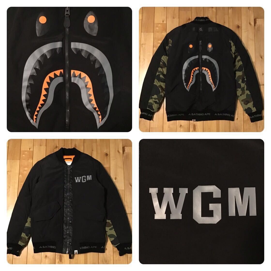 image of Bape Shark Ma-1 Bomber Jacket Black A Bathing Ape, Men's (Size Small)