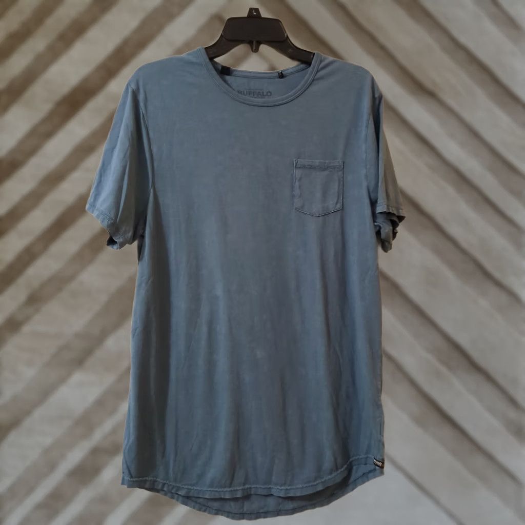 Buffalo David Bitton Buffalo David Bitton T-Shirt Men Size L Pocket Short Sleeve Blue Crew Neck Cotton Polyester Regular Shirt Size US L / EU 52-54 / 3 - 1 Thumbnail