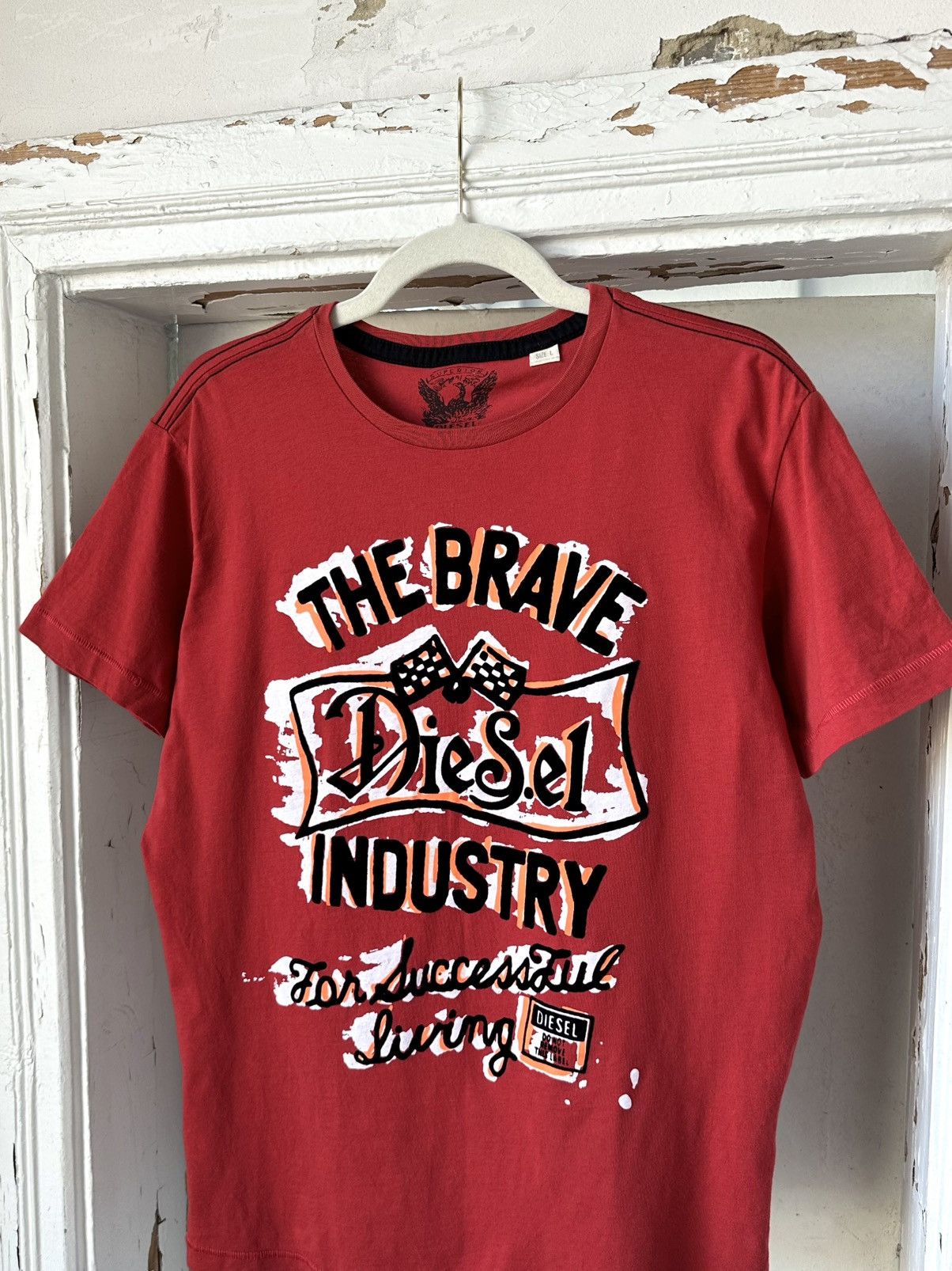 Diesel × Vintage Vintage Diesel Printed Red T-shirt Size US M / EU 48-50 / 2 - 2 Thumbnail
