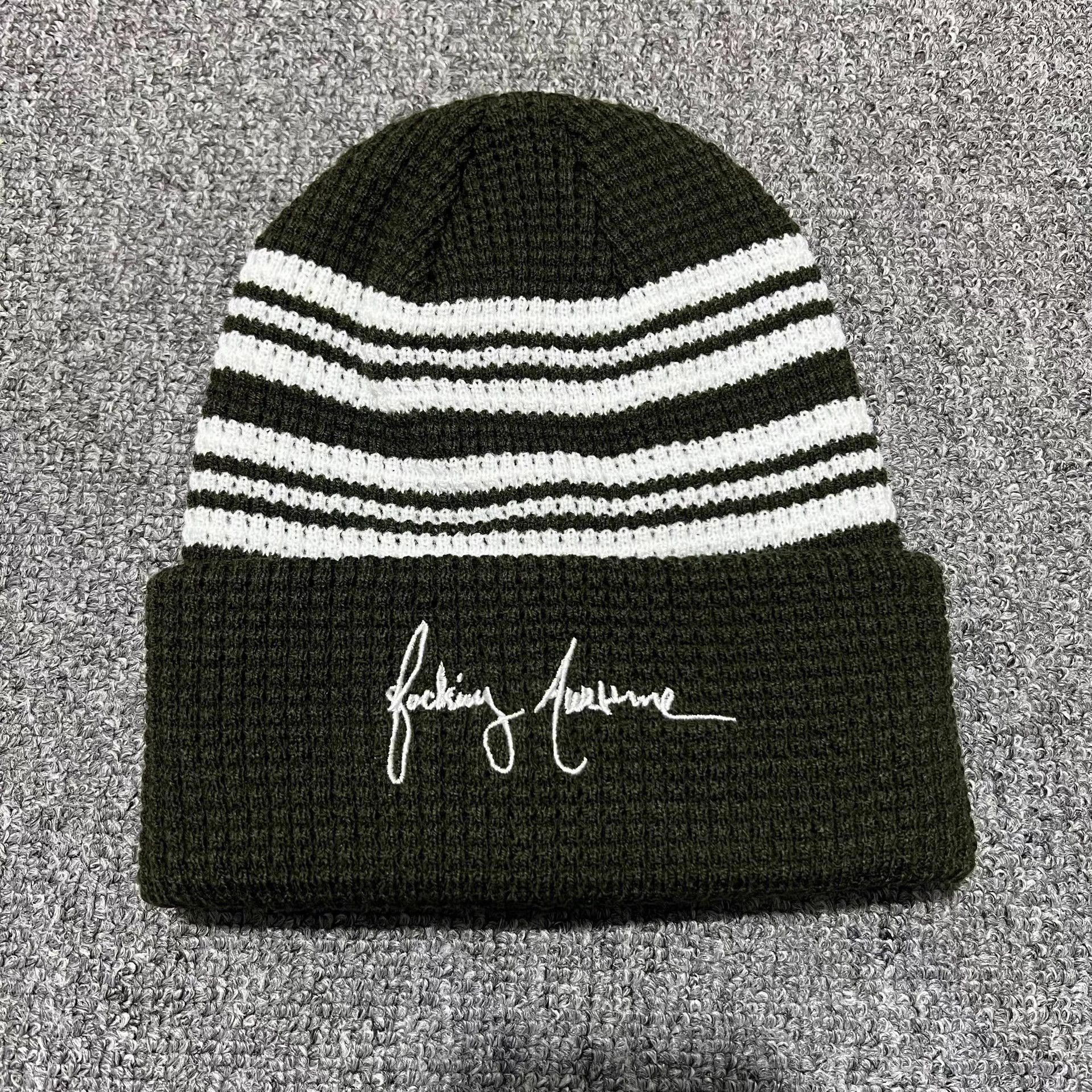 Fucking Awesome Fucking Awesome Script Embroidered Knitted Beanie Q7 Size ONE SIZE - 6 Thumbnail