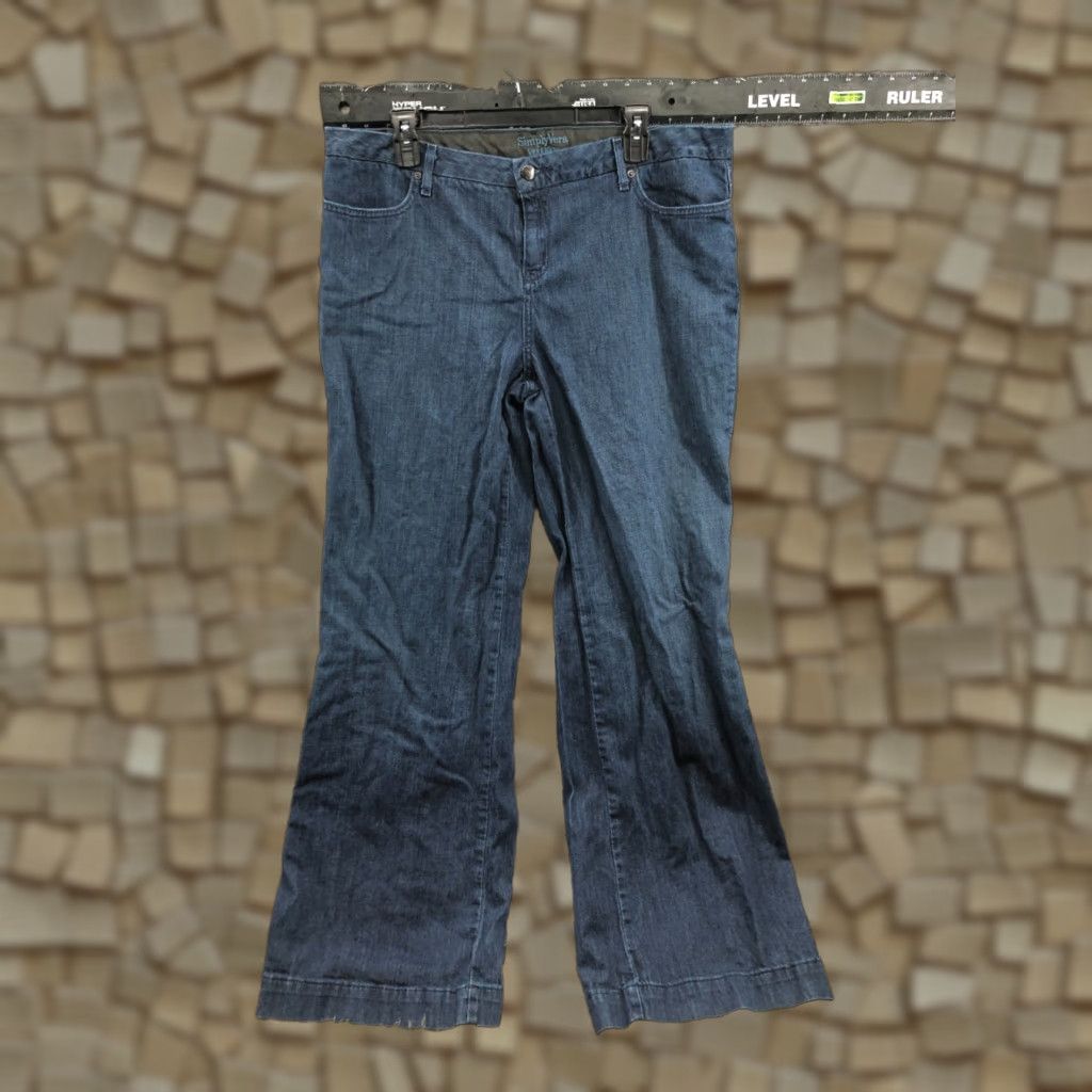 Vintage Simply Vera Wang Jeans Womens Size 16 Bootcut Dark Wash Blue Denim 5-Pocket Size 38" / US 16 / IT 52 - 1 Thumbnail
