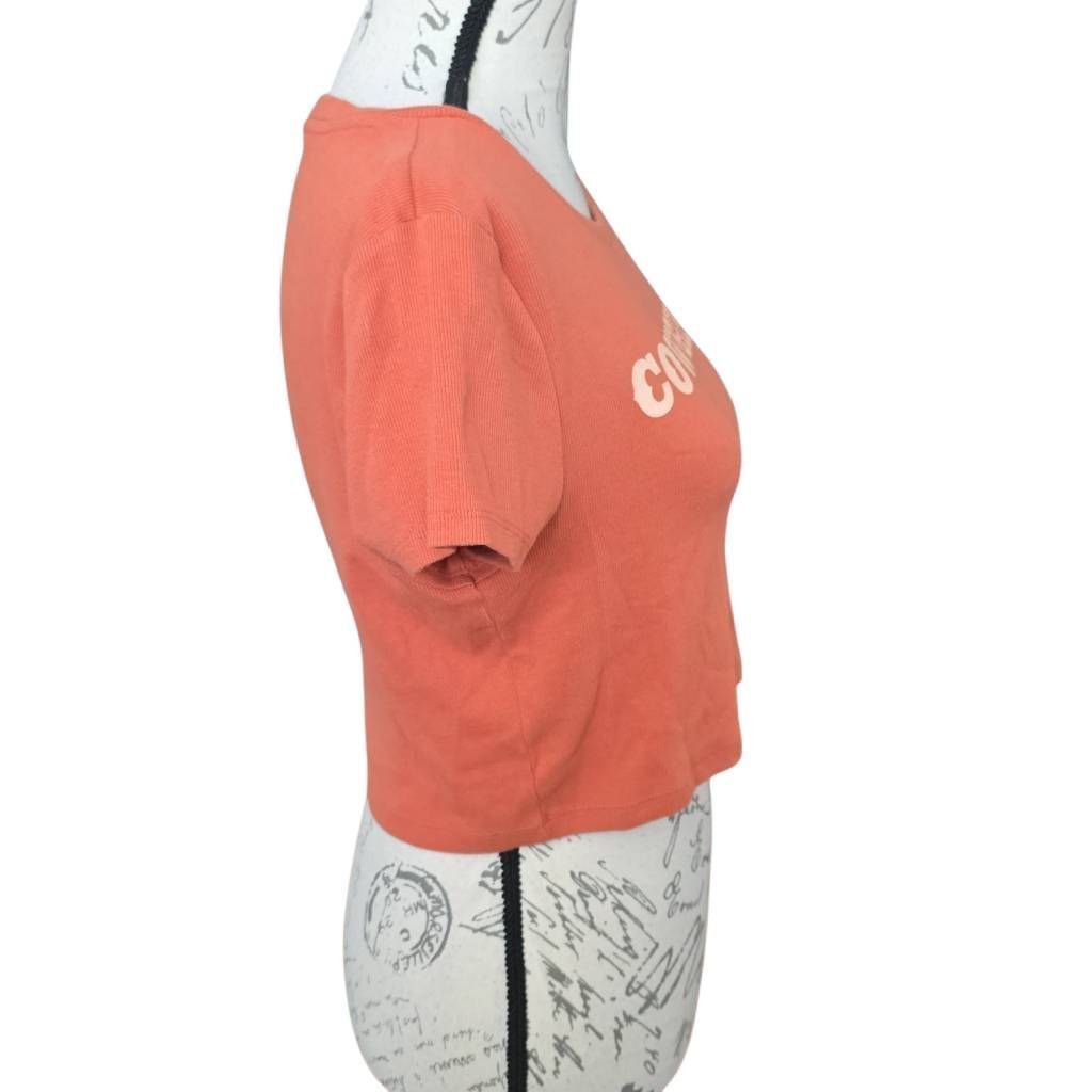 Aeropostale Aeropostale Women's Size XL Orange Ribbed Cowgirl Soft Cropp Size XL / US 12-14 / IT 48-50 - 3 Thumbnail