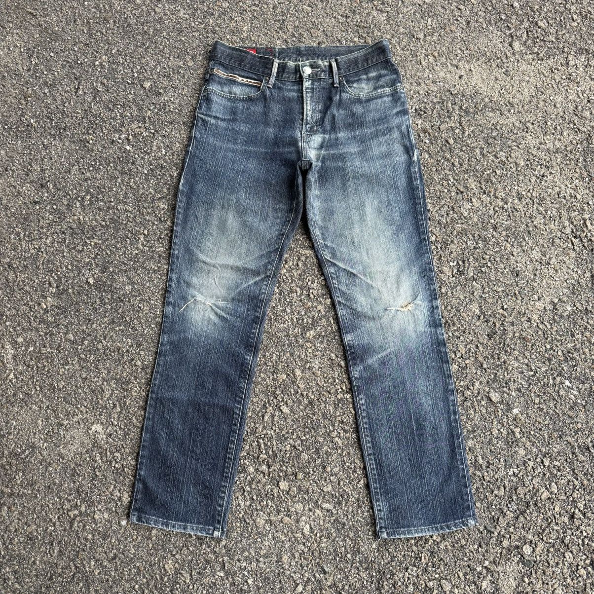 Edwin VINTAGE EDWIN BLUE TRIP FADED RIPPEP JEAN DENIM PANTS Size US 32 / EU 48 - 1 Thumbnail