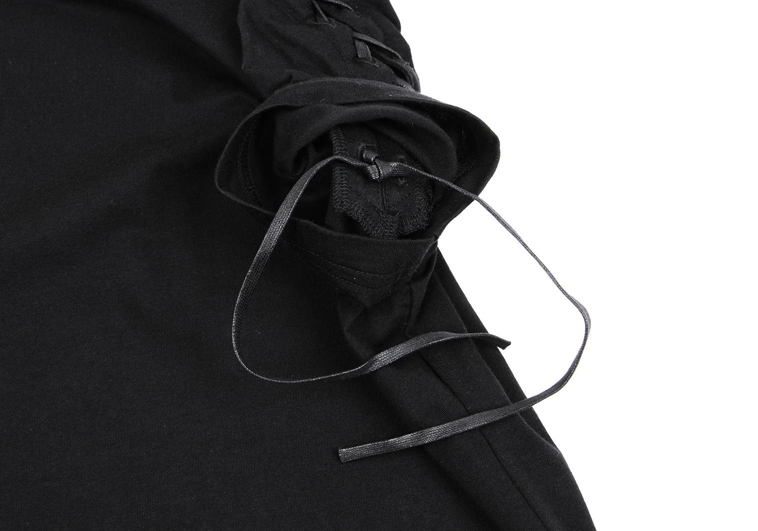 Jean Paul Gaultier Lace-Up Shoulder T-Shirt in Black, Size 48 Size US M / EU 48-50 / 2 - 6 Thumbnail