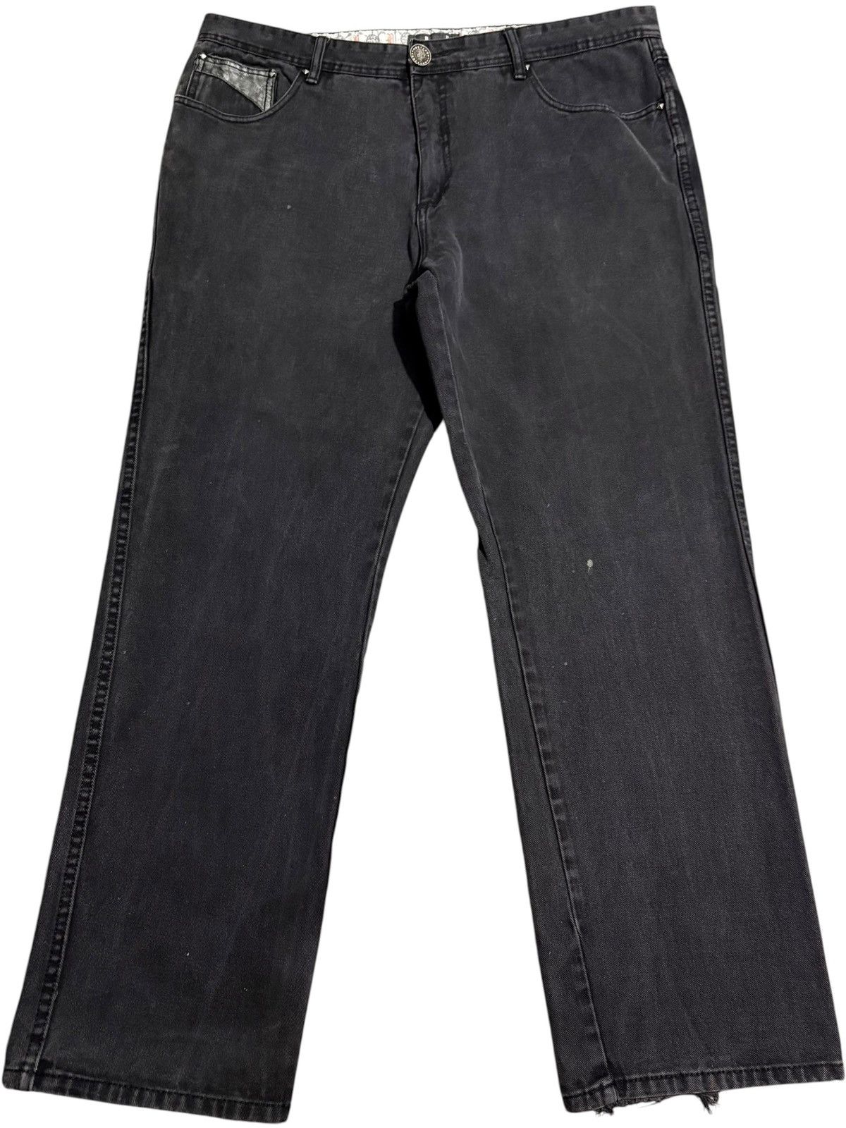 Pelle Pelle Vintage Pelle Pelle Jeans Leather Rhinestone Opium 90s y2k Size US 40 / EU 56 - 2 Thumbnail