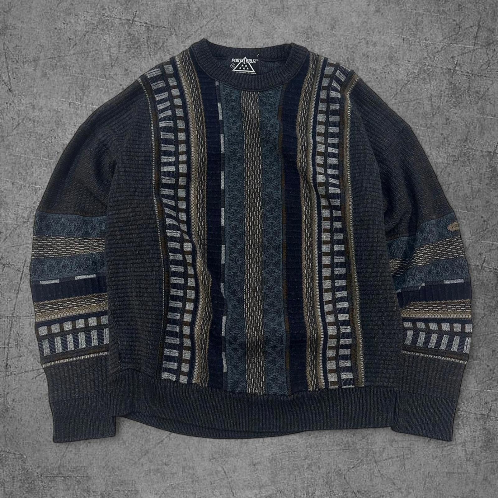 Vintage Vintage 90s Porto Cruz 3D Style Knit Size US L / EU 52-54 / 3 - 1 Thumbnail