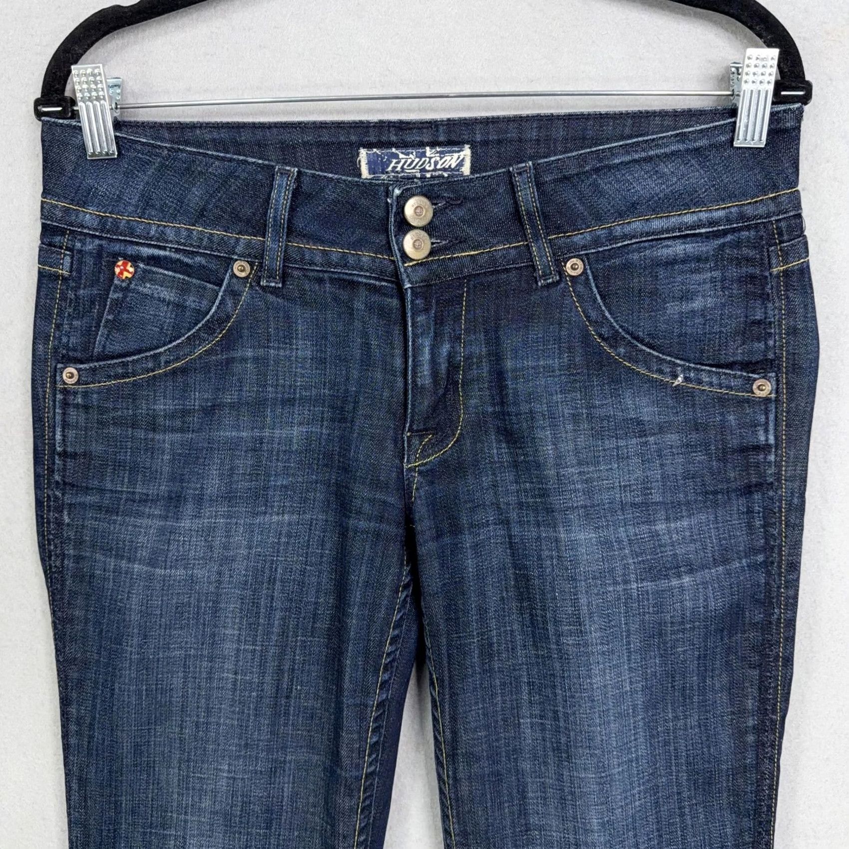 Hudson Hudson Womens 28 Bootcut Jeans Denim Blue 5-Pocket Regular Low Rise Stretch USA Made Y2K Size 28" / US 6 / IT 42 - 2 Thumbnail