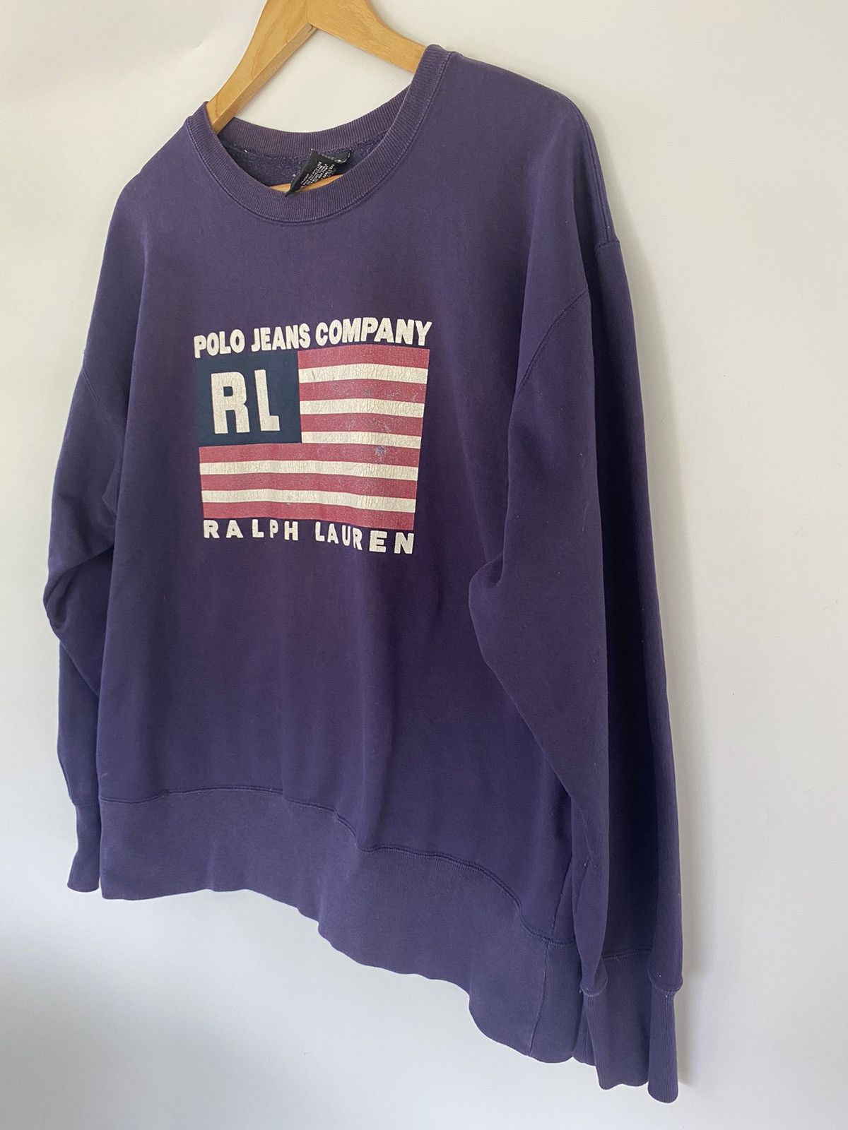 Polo Ralph Lauren × Ralph Lauren × Vintage RL Ralph Lauren USA Sweatshirt Polo Jeans Flag America Logo Size US XL / EU 56 / 4 - 3 Thumbnail