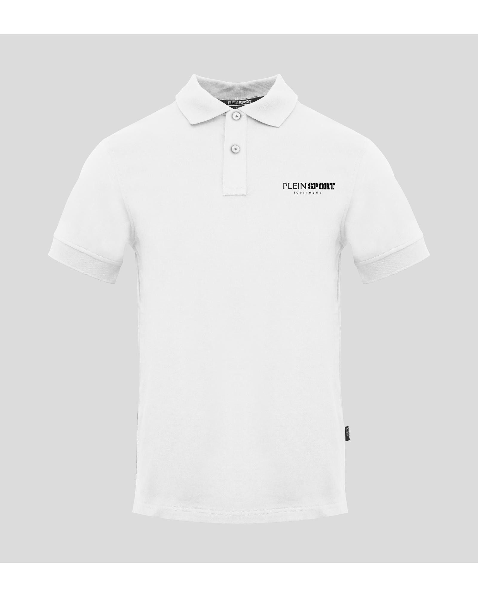 image of Philipp Plein Button-Fastening Cotton Polo Shirt in White, Men's (Size Medium)