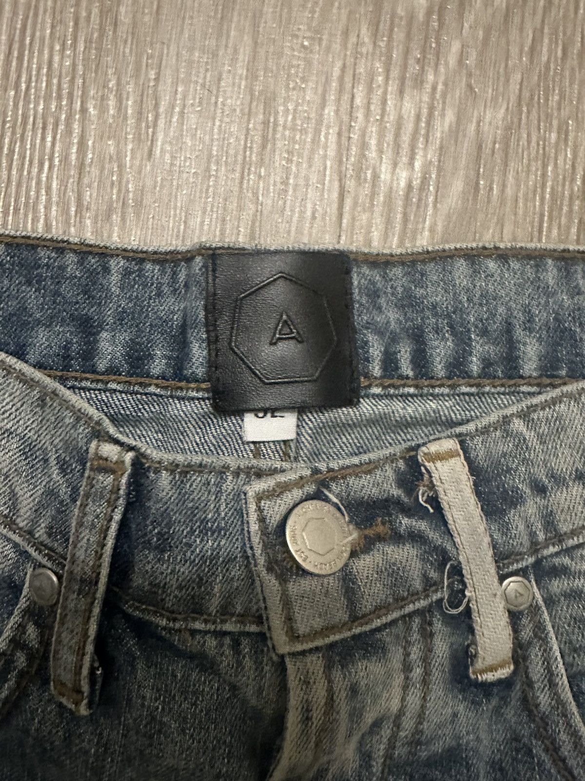 Other Abrand Distressed Patchwork Light Wash Denim Jeans Size US 32 / EU 48 - 3 Thumbnail