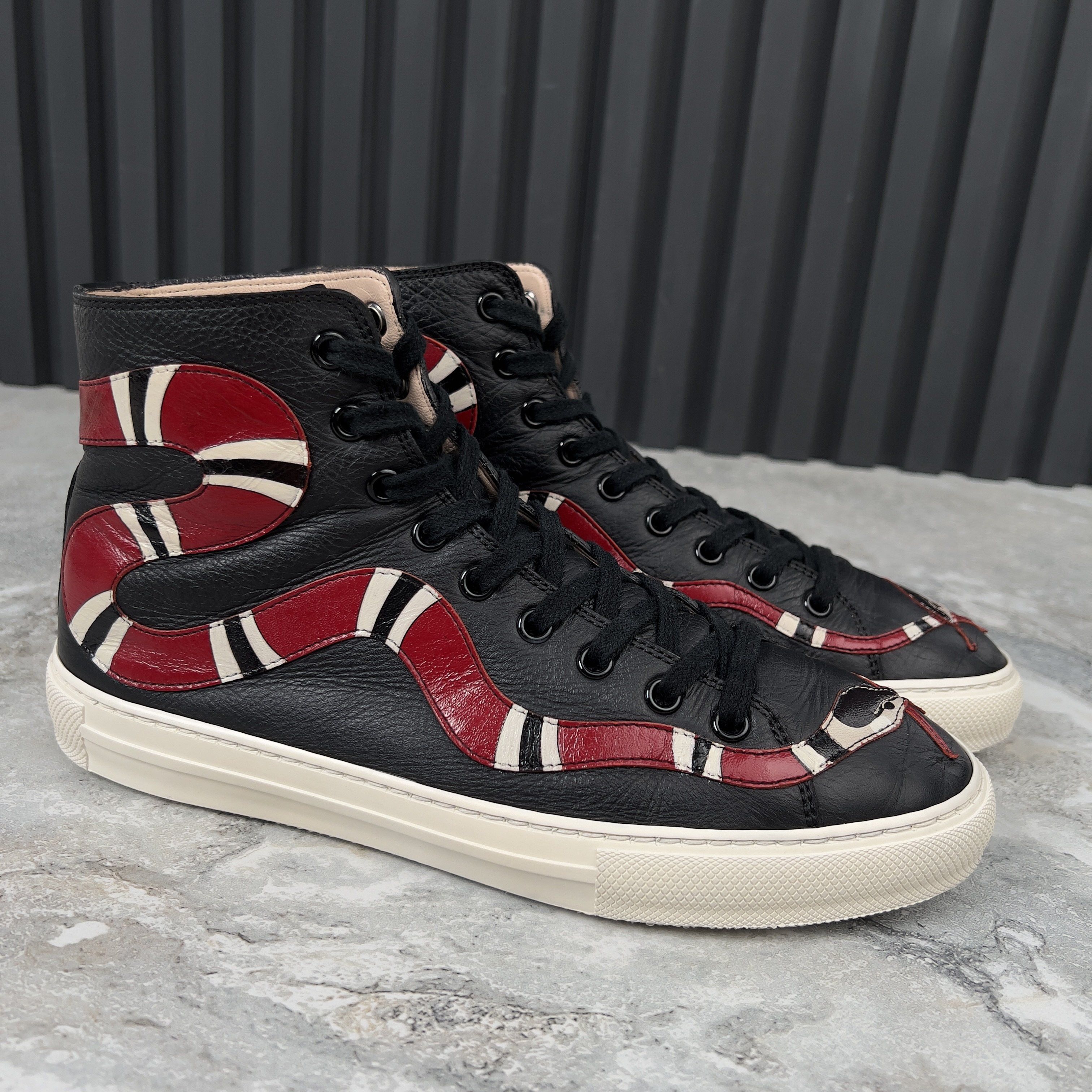 Gucci Gucci Major Snake High Top Sneakers Leather Size US 7 / IT 37 - 6 Thumbnail