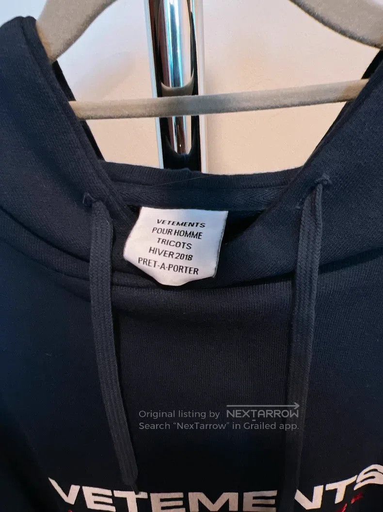 Vetements Vetements Flag Letter Embroidered Deep Blue Hoodie Size US S / EU 44-46 / 1 - 7 Thumbnail