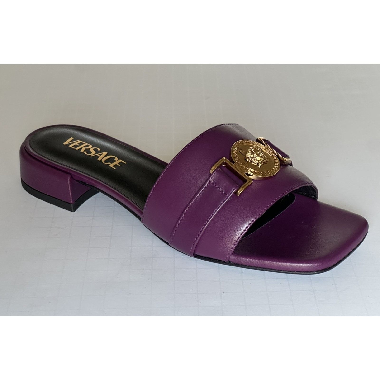 Versace VERSACE Medusa Women's Plum Sandals 6 US (36 Euro) 1014748 Size US 6 / IT 36 - 3 Thumbnail
