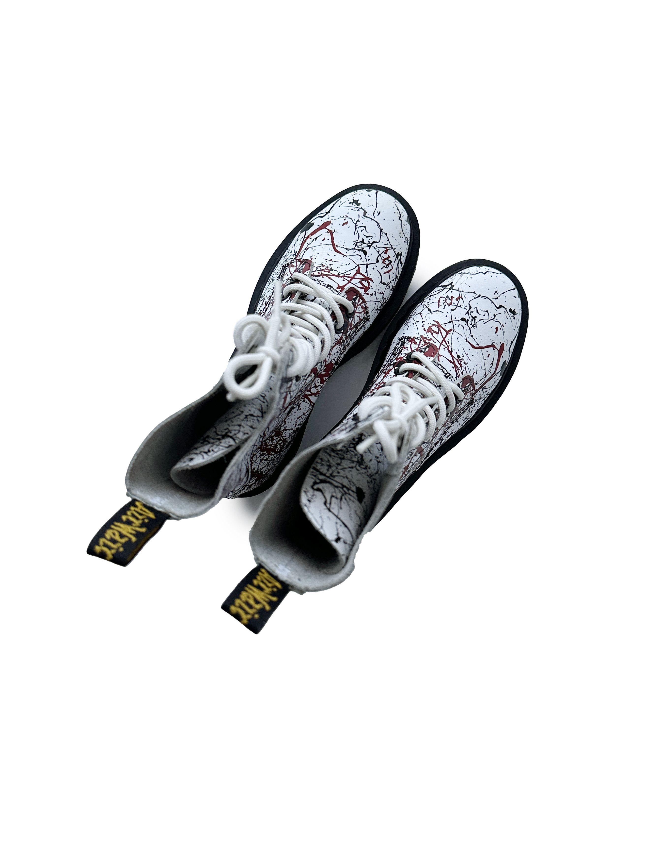 Dr. Martens Dr.Martens 14610 white paint splatter leather boots Size US 7 / IT 37 - 2 Thumbnail