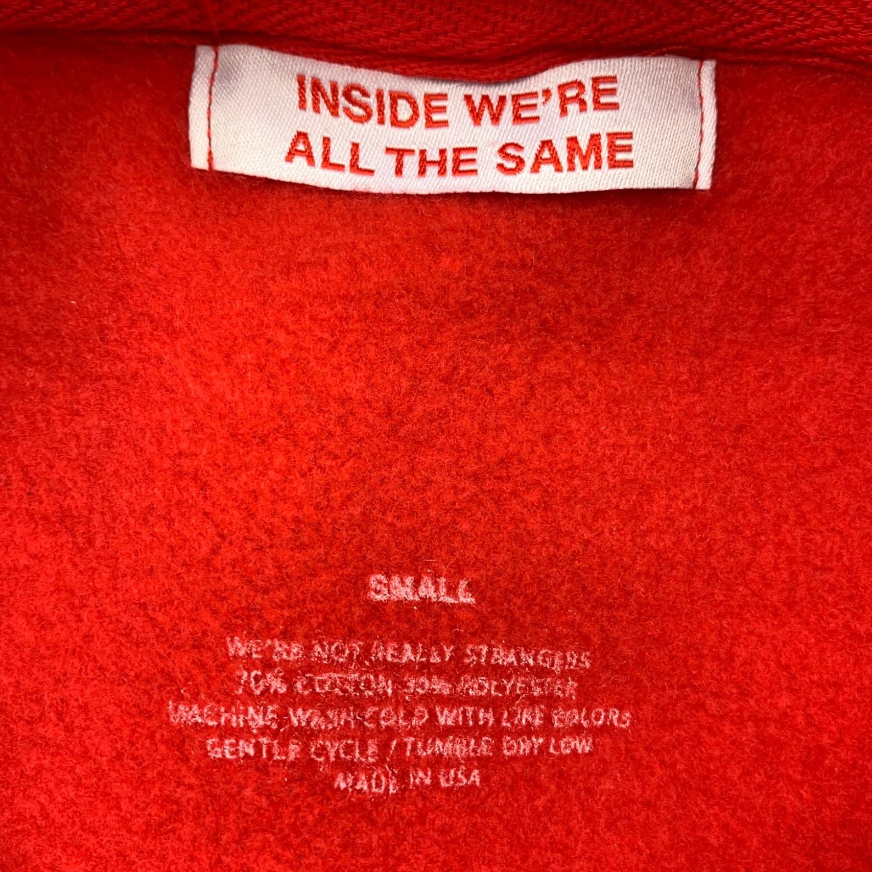 Vintage Inside We're All The Same Men's Hoodie Sweatshirt Pullover Red Small Size US S / EU 44-46 / 1 - 3 Thumbnail