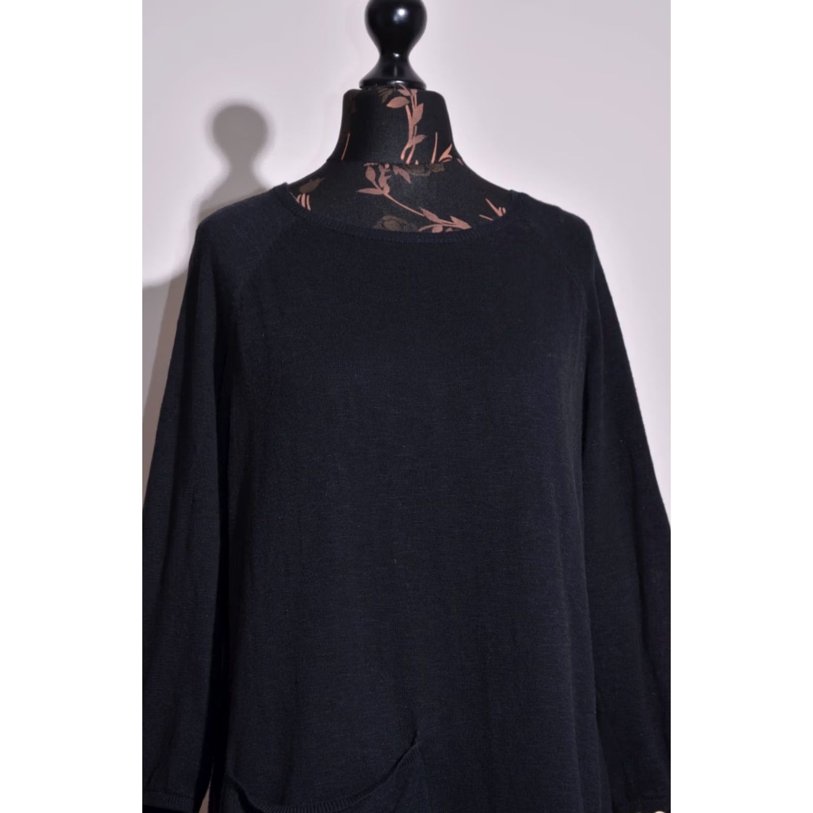 Vintage Gudrun Sjoden Womens Black Linen Blend Tunic Dress 3/4 Sleeve Pocket Size L Size L / US 10 / IT 46 - 3 Thumbnail