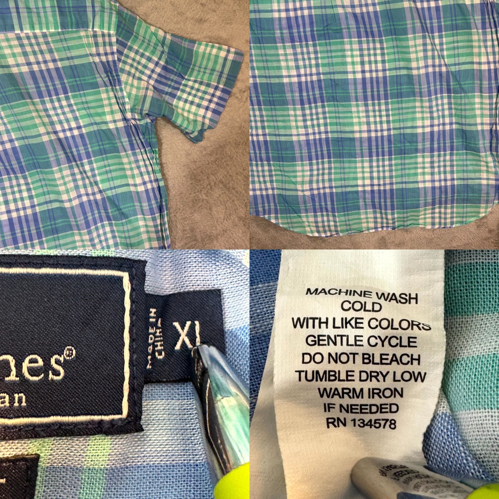 Vineyard Vines Vineyard Vines Murray Shirt XL Blue Plaid 100% Cotton Short Sleeve Button-Down Shirt Men Size US XL / EU 56 / 4 - 9 Thumbnail