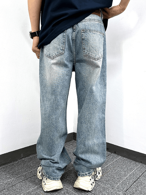 Japanese Brand × Jean Retro distressed straight loose trendy washed simple jeans Size US 32 / EU 48 - 4 Thumbnail