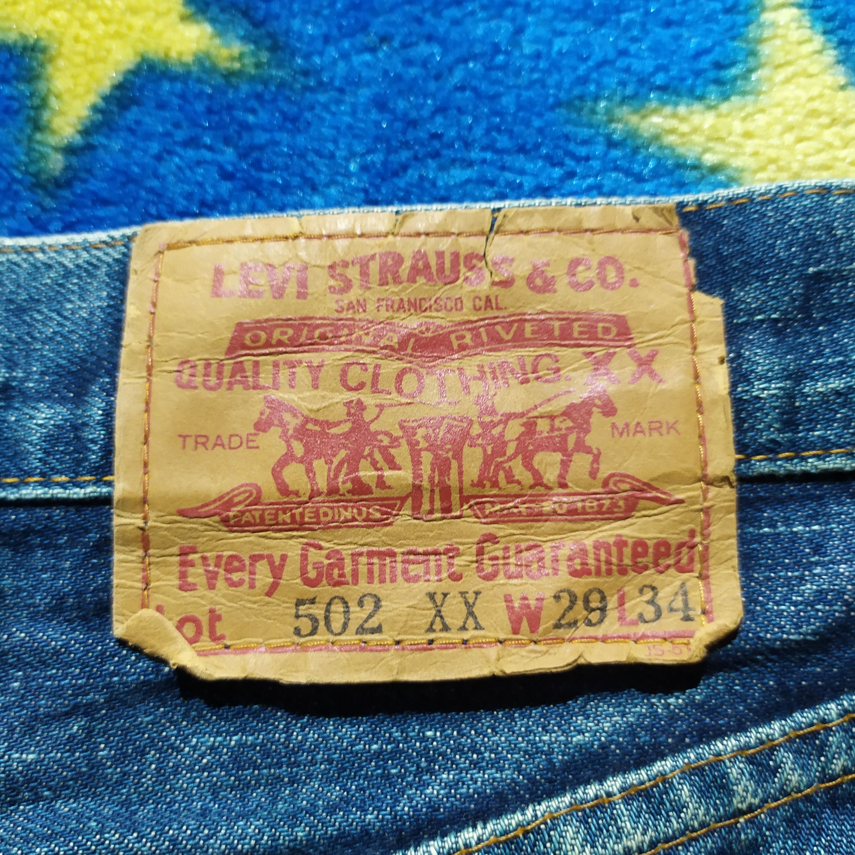 LVC × Levi's × Levi's Vintage Clothing 90's Levi's 502xx Big E Selvedge Size US 29 - 18 Thumbnail