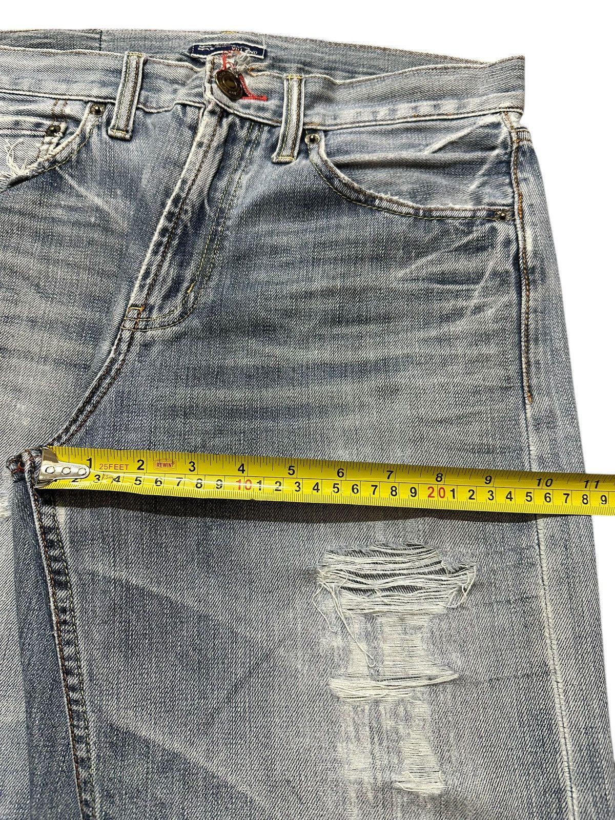 14th Addiction Vintage Japanese Brand Faded Wash Distress Loose Jeans Size US 31 - 14 Thumbnail