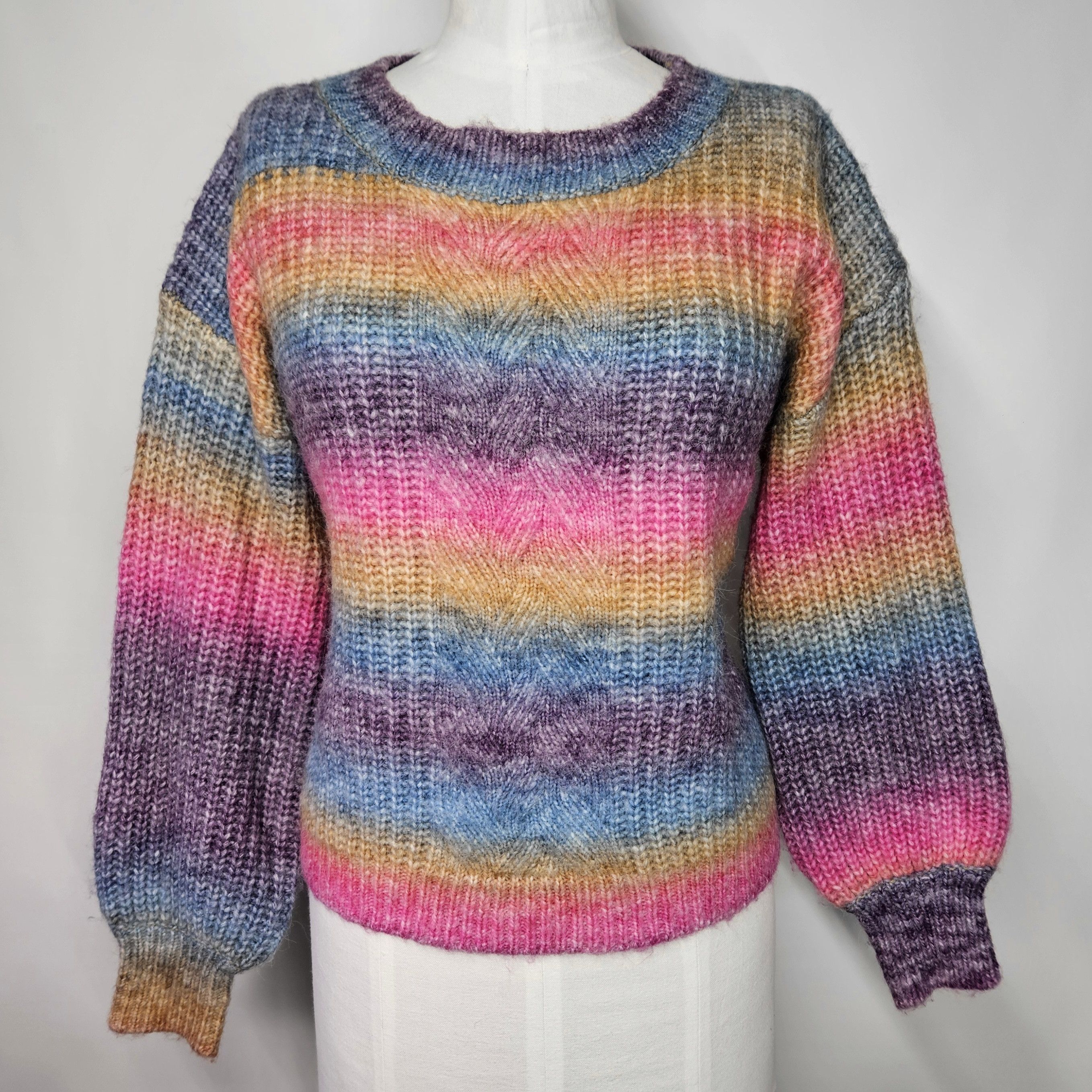 Other ee:some Size S/M Sweater Space Dye Ombre Rainbow Chunky Knit Size M / US 6-8 / IT 42-44 - 1 Thumbnail