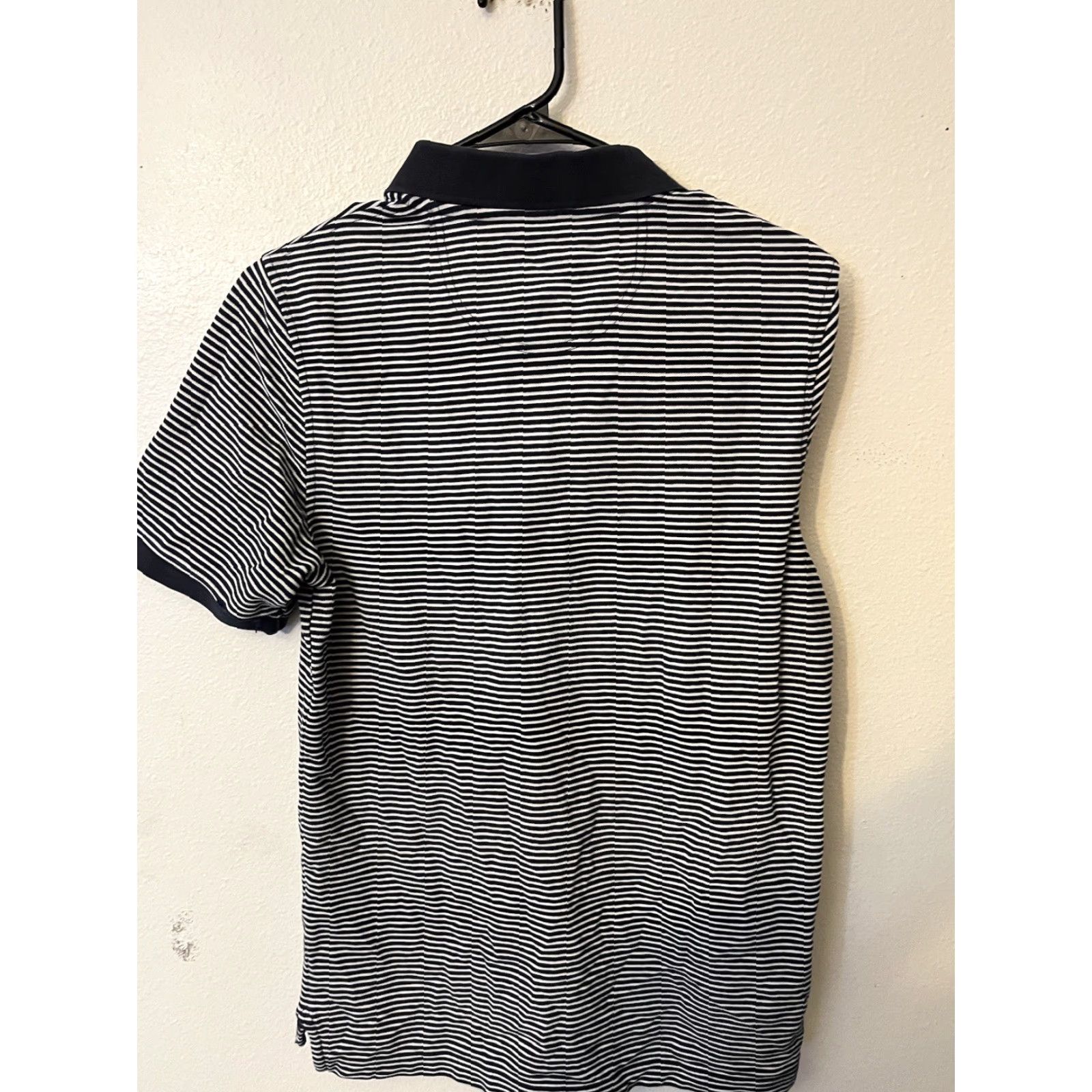 Croft & Barrow Croft & Barrow Polo Shirt Mens Blue Striped Short Sleeve S 100% Cotton Easy Care Button Collar Polo Golf Casual Mens Size US S / EU 44-46 / 1 - 3 Thumbnail