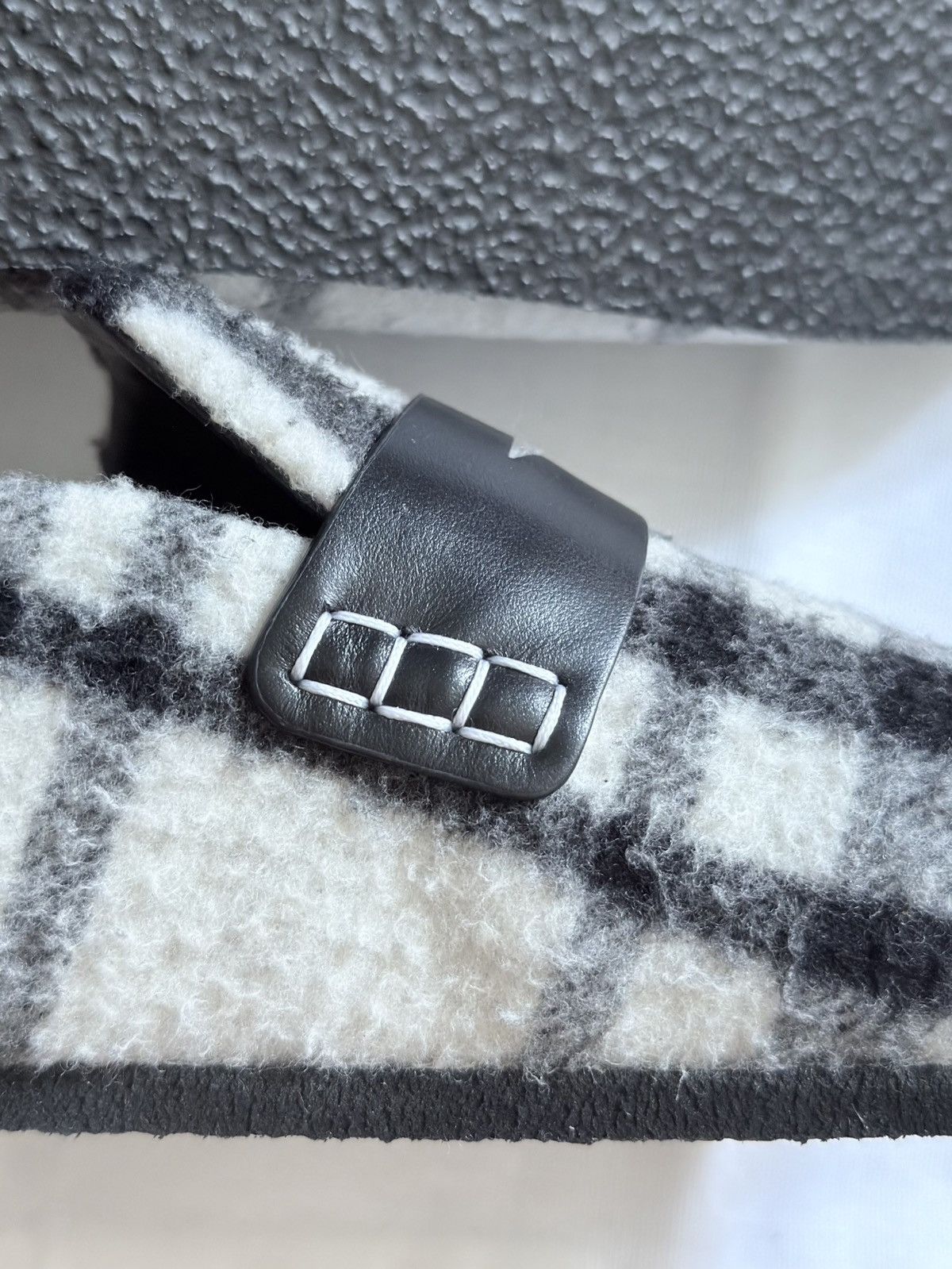 JW Anderson check leather mules in black & white Size 41 UK8