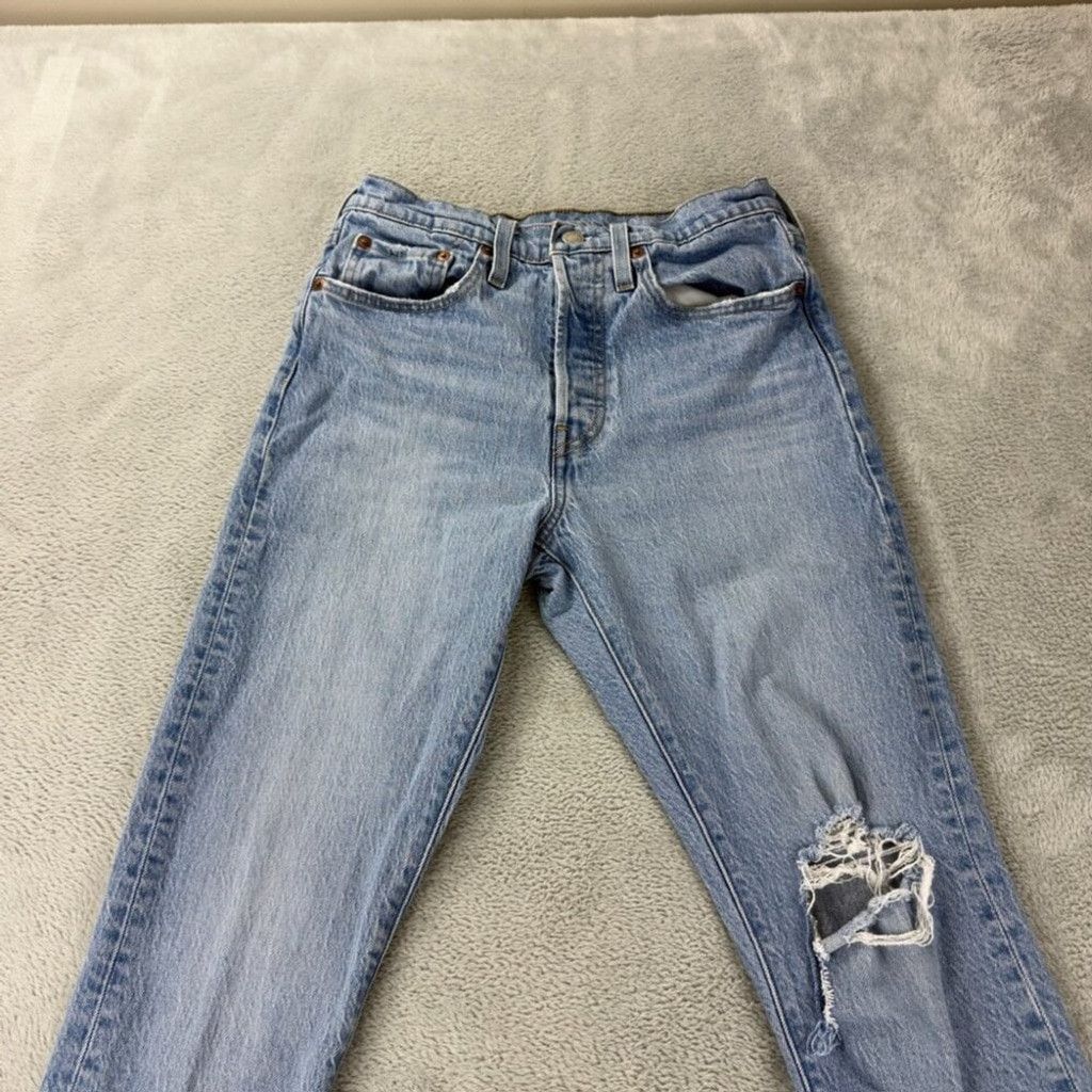 Levi's Levi's 501S Women's Size 26 x 28 Light Blue Denim Distressed Size 26" / US 2 / IT 38 - 7 Thumbnail