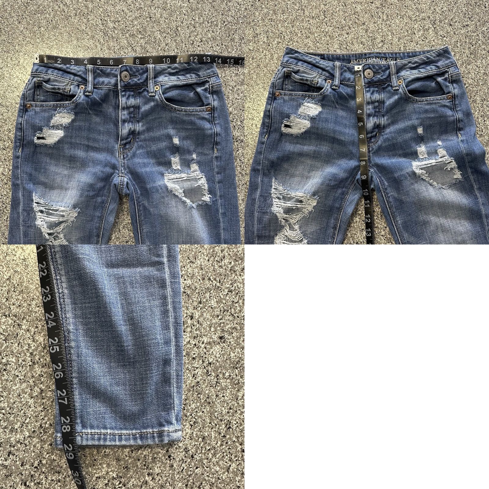 American Eagle Outfitters American Eagle Outfitters Jeans Women's 0 Mid Rise Tomgirl Distressed Tapered Blue 5-Pocket Denim Wear Size 26" / US 2 / IT 38 - 8 Thumbnail