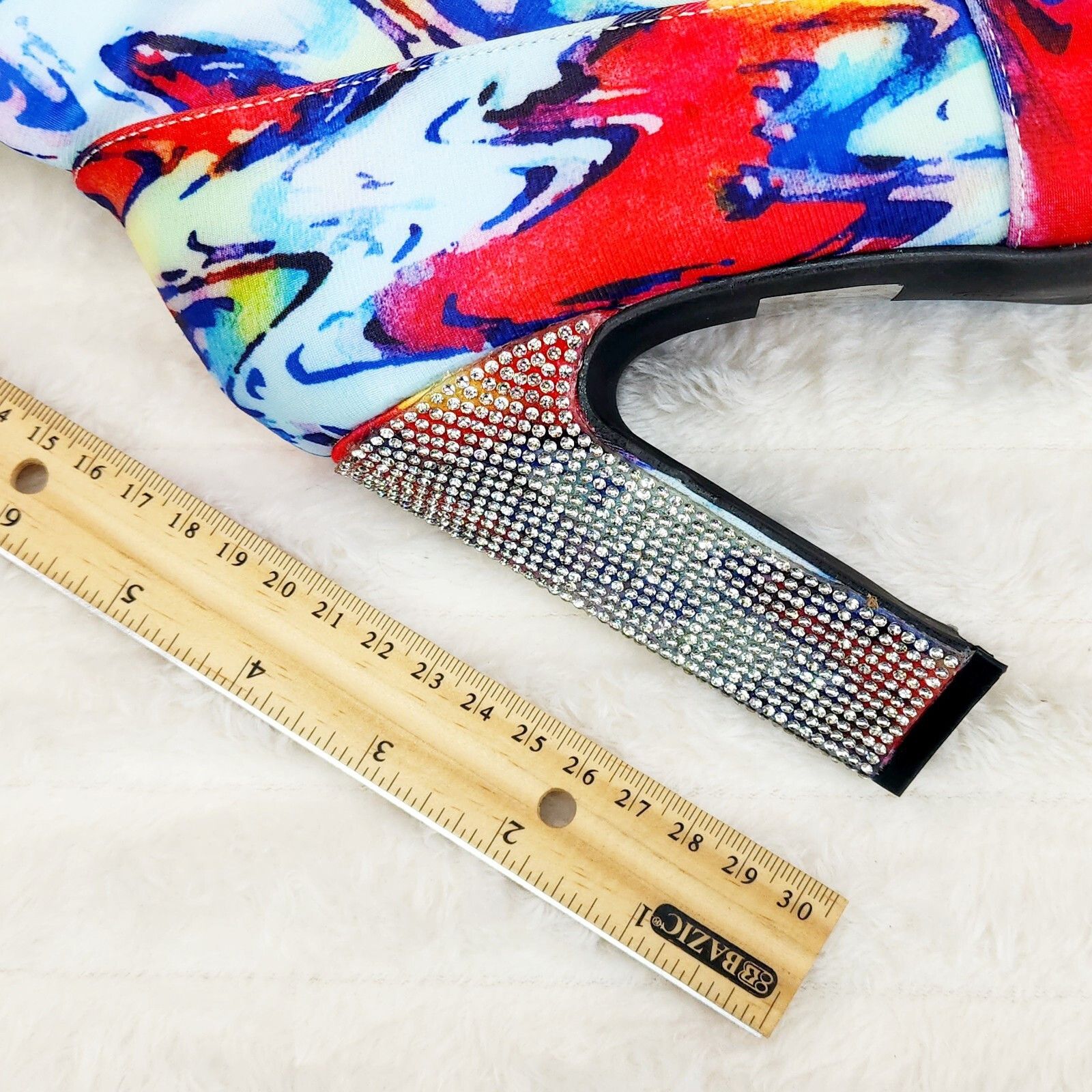 Other Regal Multi Color Print Stretch Upper Rhinestone Heel Ankle Size US 7.5 / IT 37.5 - 7 Thumbnail