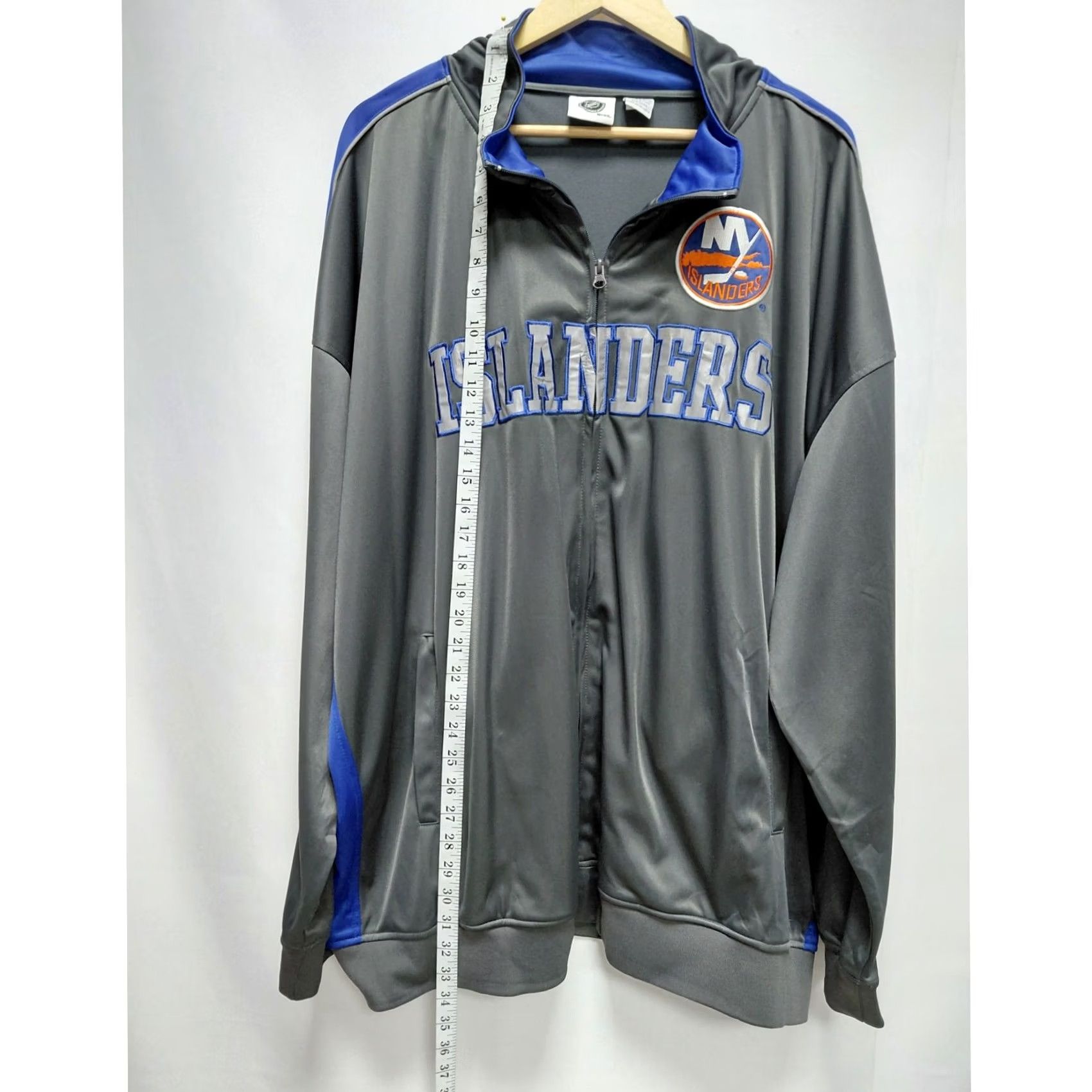 NHL NHL Islanders Full Zip Jacket Gray Blue Solid Long Sleeve Big 5X Size US XXL / EU 58 / 5 - 7 Thumbnail