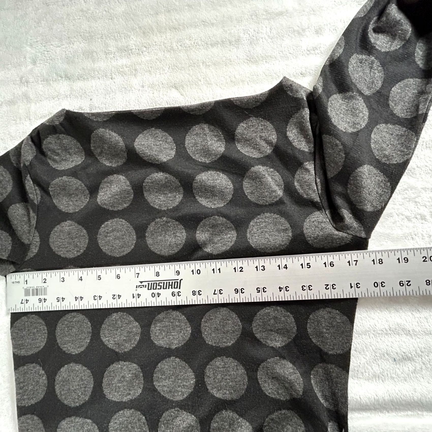 Vintage Ann Taylor Womens Black Gray Polka Dot Ruched Tunic Top Long Sleeve Small Casual Size S / US 4 / IT 40 - 6 Thumbnail