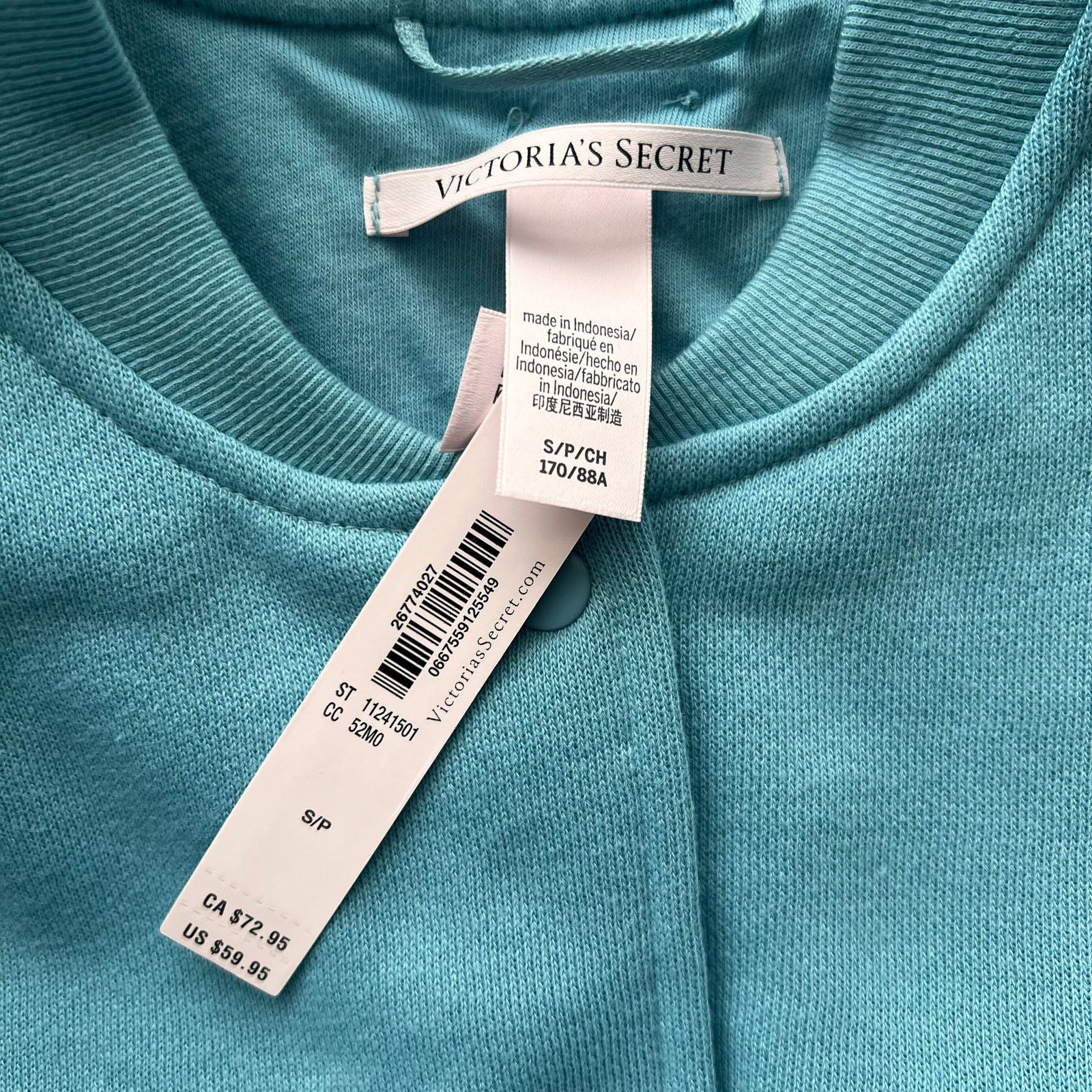 Victoria's Secret Victoria's Secret Cotton Fleece Snap Bomber Jacket, S Size S / US 4 / IT 40 - 8 Thumbnail