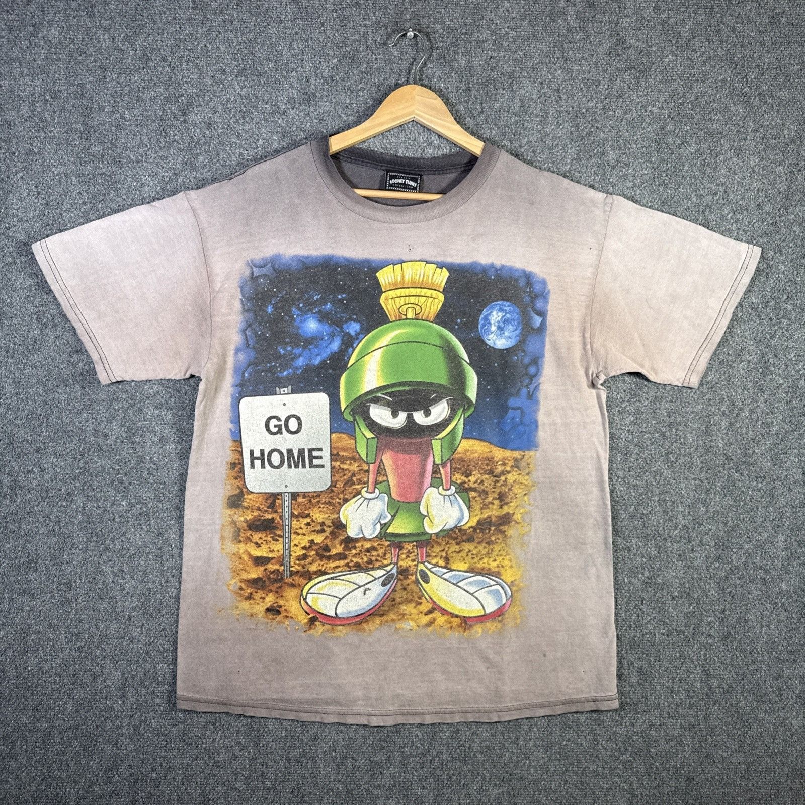 Warner Bros Vintage Looney Tunes Shirt Mens XL 90s Marvin Martian Faded Size US XL / EU 56 / 4 - 1 Thumbnail