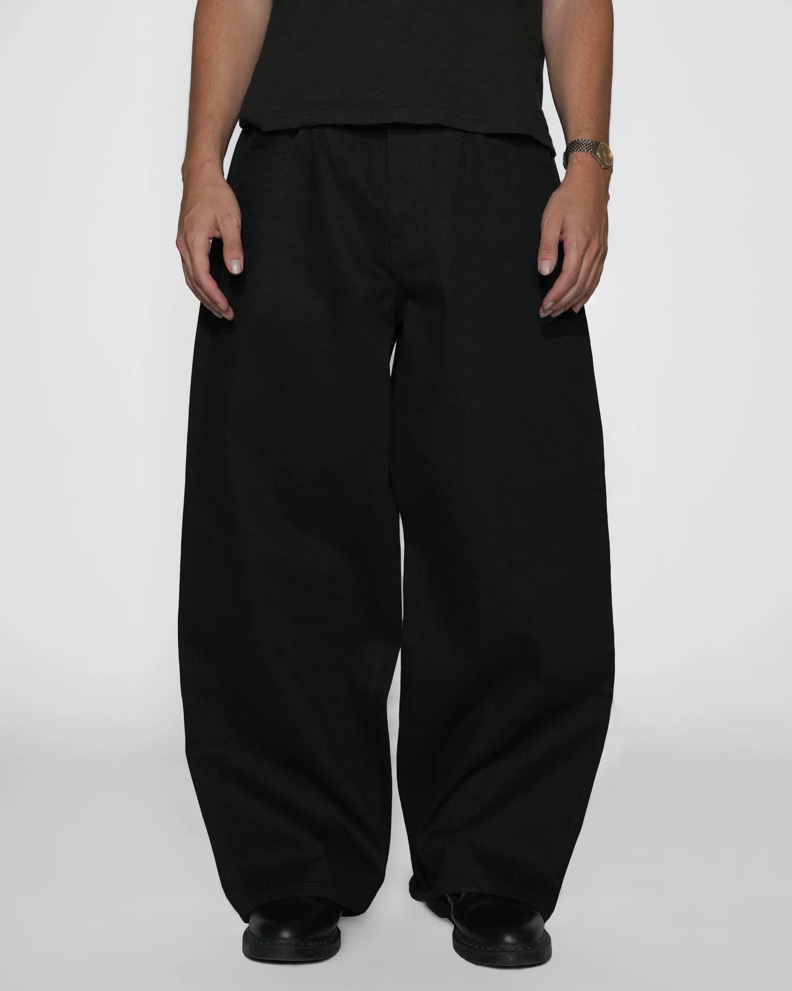 Other Berlin Inc Japanese Selvedge Wide-Leg Baggy Denim - Black Size US 34 / EU 50 - 1 Thumbnail