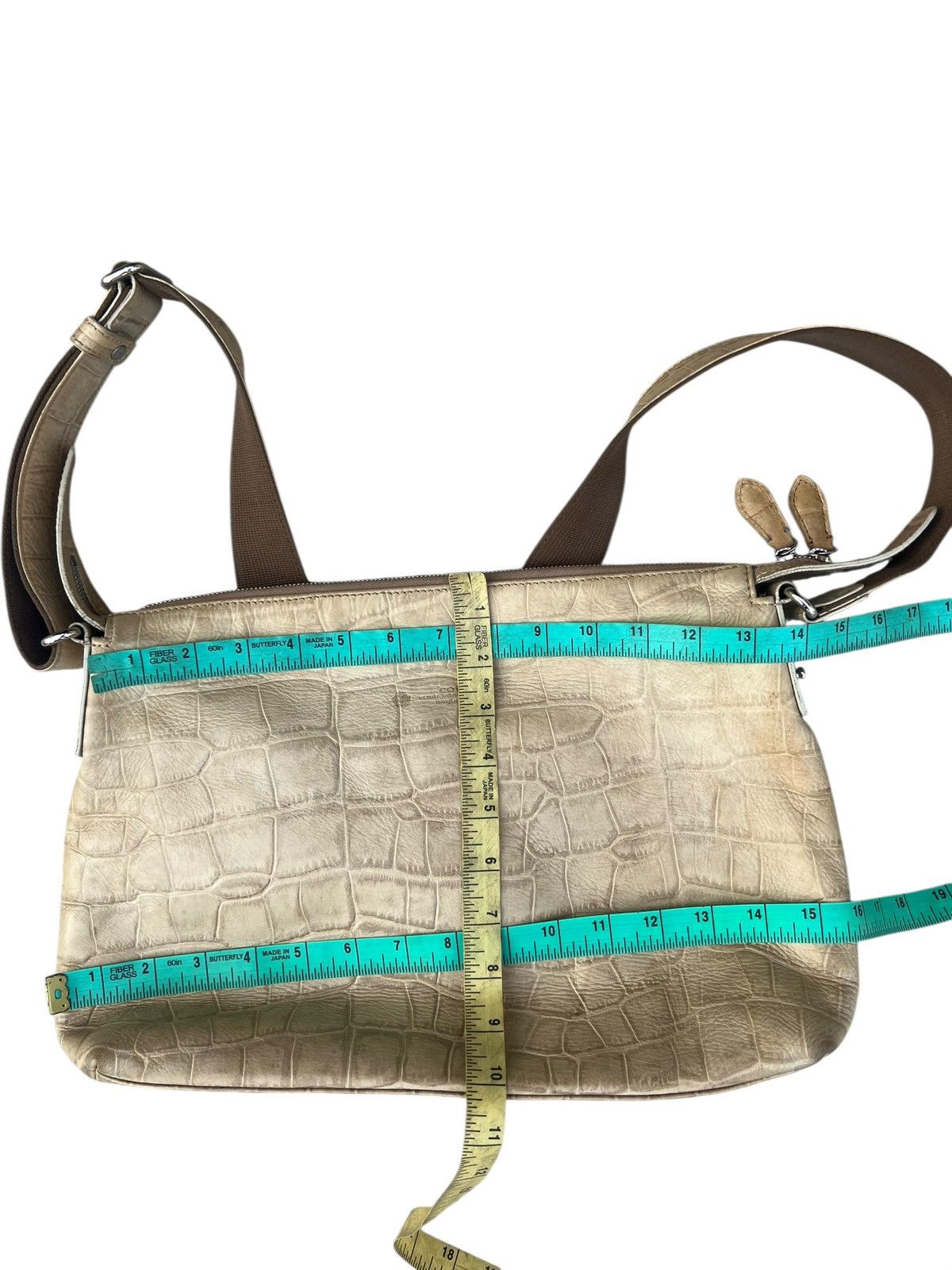 Leather COTO Japan Patina Embossed Crocodile All Leather Sling Bag Size ONE SIZE - 2 Thumbnail