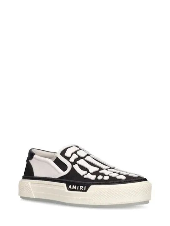 Amiri oc11z0225 Slip On Sneakers in White & Black Size US 15 / EU 48 - 3 Thumbnail