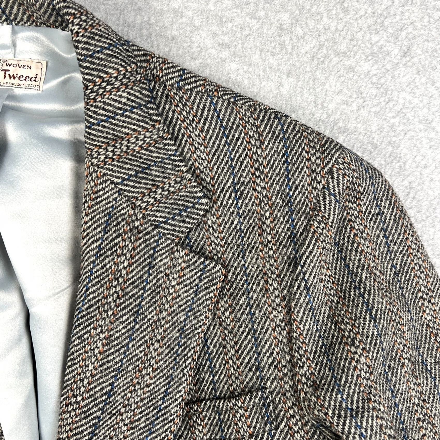 Harris Tweed VINTAGE Harris Tweed 3/2 Roll Wool Sport Coat Blazer 42R Beige Suit Jacket Mens Jacket Blazer Size 42R - 3 Thumbnail