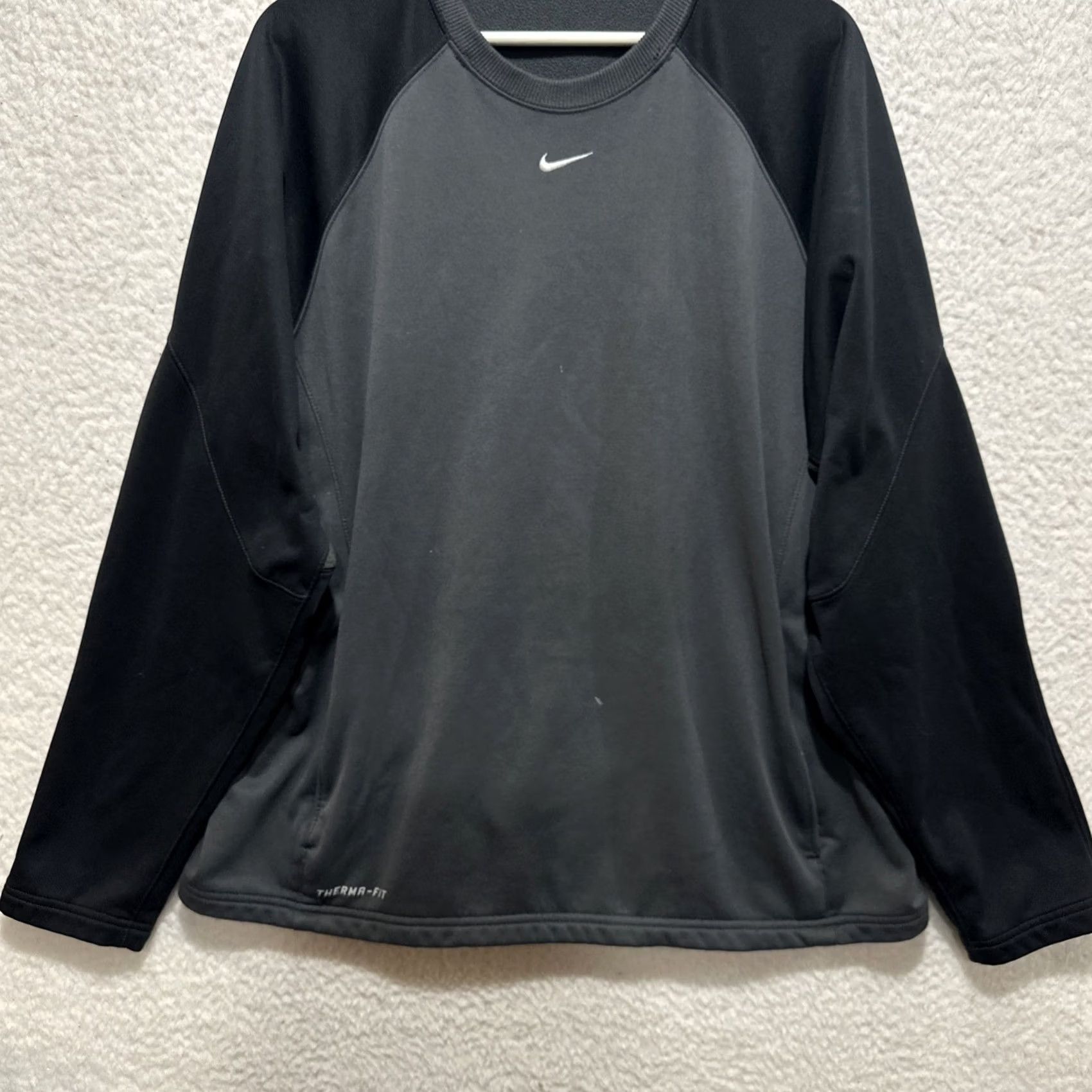 Nike Nike Men's BSBL Baseball Therma-Fit Sweatshirt XL Black Gray Pullover Size US XL / EU 56 / 4 - 5 Thumbnail