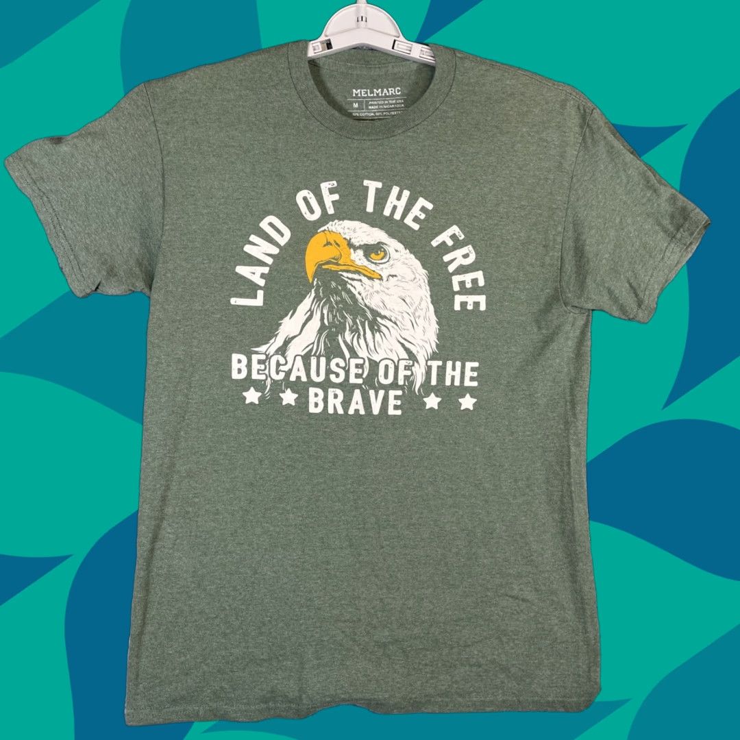 Vintage Melmarc Men T Shirt Green Eagle Patriotic Crew Neck Short Sleeve Medium Adults Shirt Mens Size US M / EU 48-50 / 2 - 1 Thumbnail